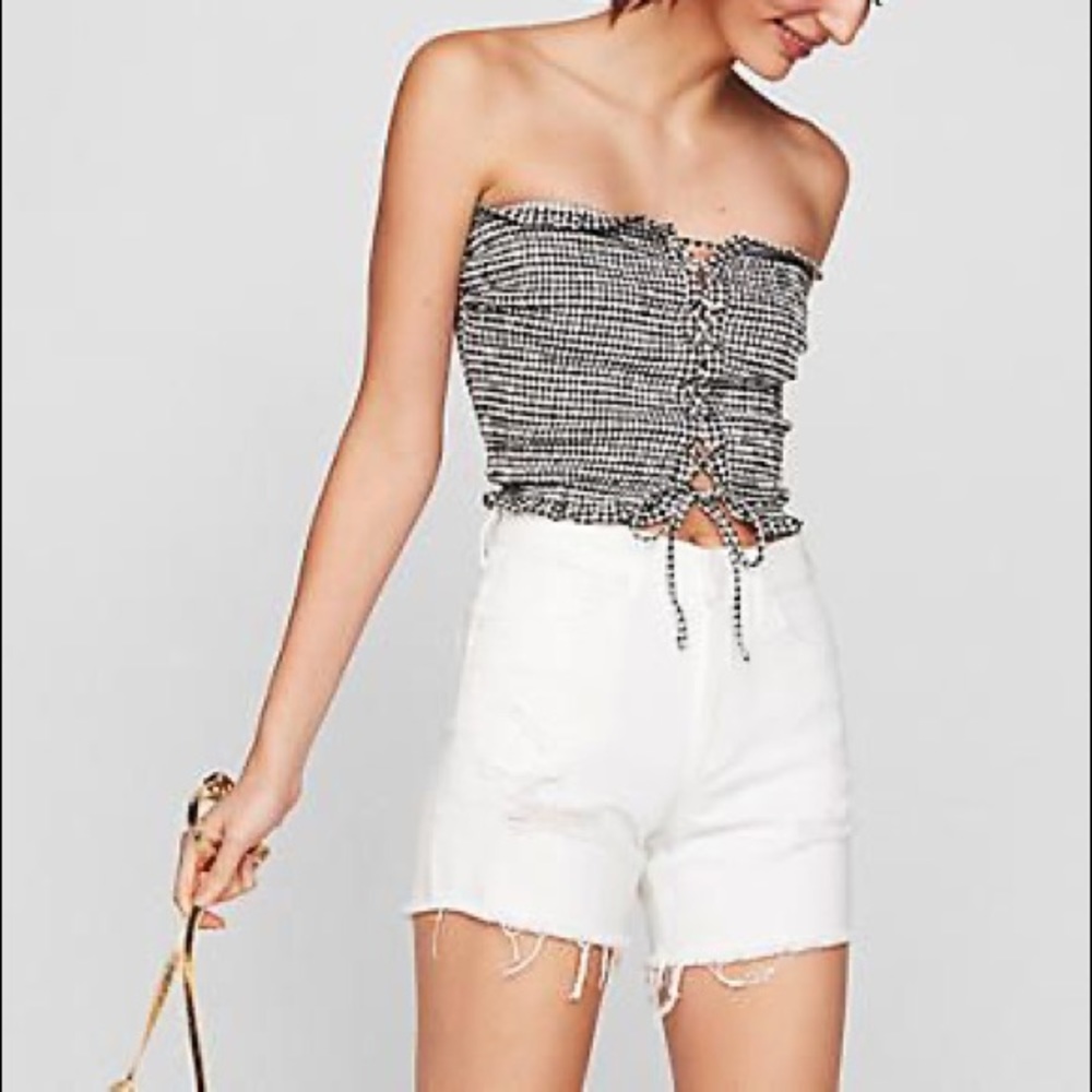NWT Express High Waist Raw Hem Bermuda Shorts